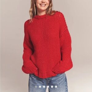 Naadam Lofty Alpaca Crewneck Sweater in Red